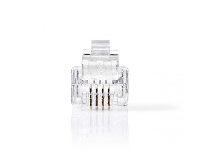 Set conectori RJ11 tata transparent 10buc NEDIS Set conectori RJ11 tata transparent 10buc NEDIS