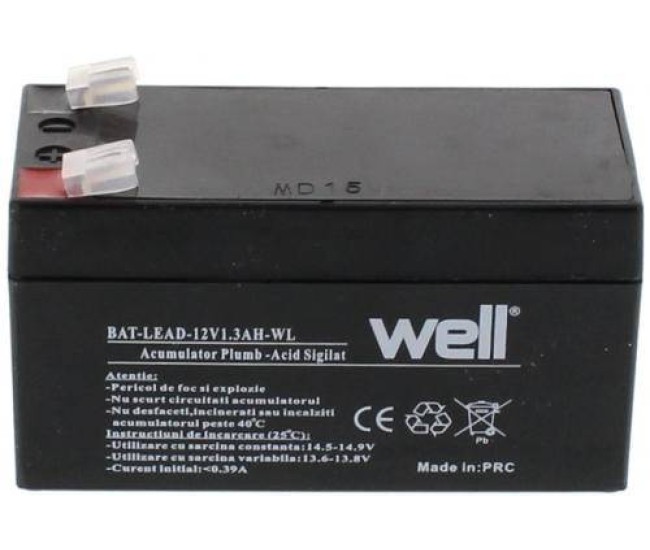 Acumulator plumb acid 12V 1.3AH Well BAT-LEAD-12V1.3AH-WL