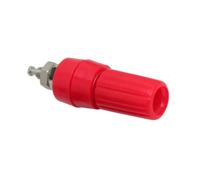 Mufa audio banana mama 4mm montabil executie din plastic rosu