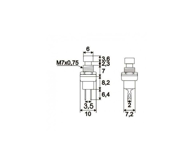 Buton 1 circuit 12VDC ON-(OFF) fara retinere rosu Buton 1 circuit 12VDC ON-(OFF) fara retinere rosu