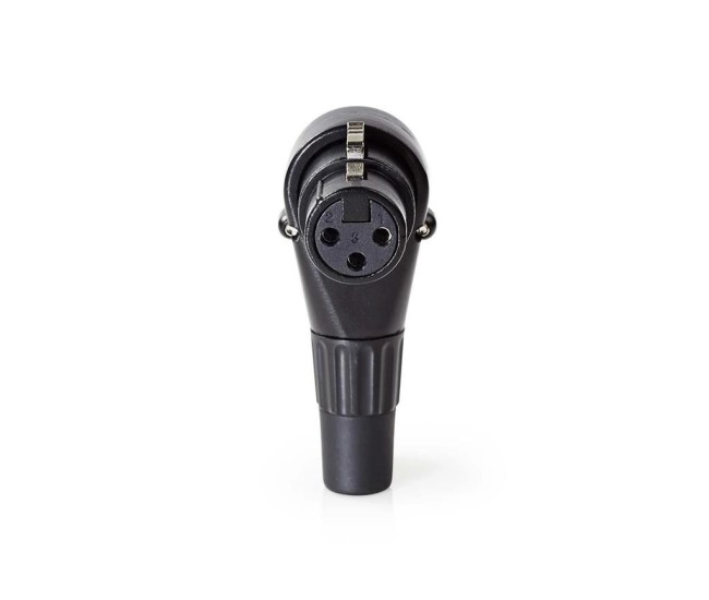 Conector XLR 3-pini mama 90 grade negru Nedis COTP15903BK