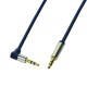 Cablu audio stereo 90 grade Jack 3.5 mm 0.5m tata-tata aurit albastru inchis carcasa aluminiu LOGILINK CA11050 Cablu audio stereo 90 grade Jack 3.5 mm 0.5m tata-tata aurit albastru inchis carcasa aluminiu LOGILINK CA11050