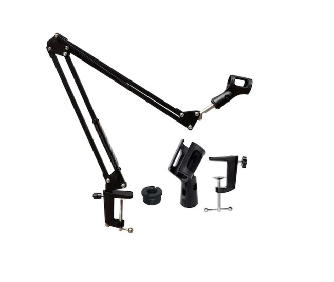 Stand pentru microfon montabil pe masa cu dublu brat Stand pentru microfon montabil pe masa cu dublu brat