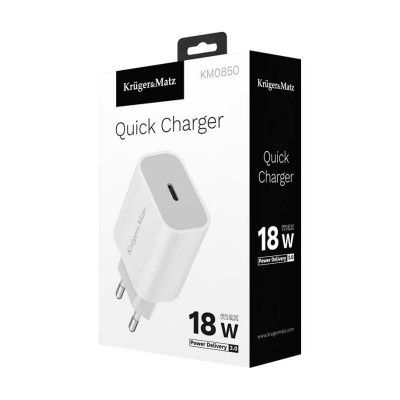 Incarcator retea POWER DELIVERY 18W 1x USB TYPE C PD Kruger&Matz KM0850