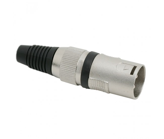 Mufa tata XLR 3 poli cu lipire protectie pentru cablu Mufa tata XLR 3 poli cu lipire protectie pentru cablu