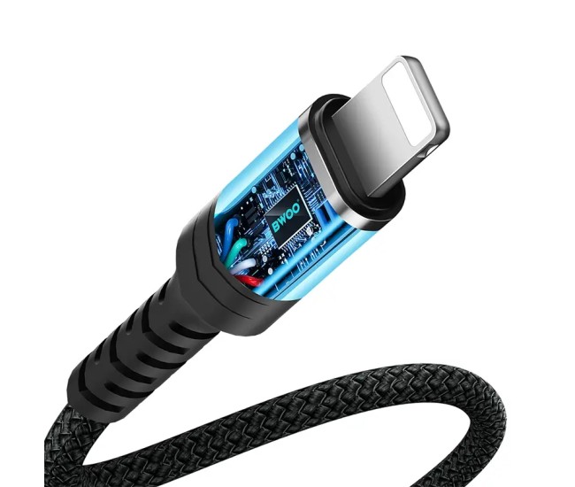 Adaptor audio Lightning tata - JACK 3.5 mm mama 10cm negru BWOO BO-BZ48