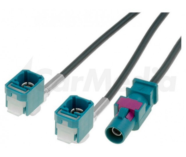 Cablu adaptor antena auto Fakra mufa tata - Fakra soclu mama x2 0.25m VW MFD2 4CARMEDIA Cablu adaptor antena auto Fakra mufa tata - Fakra soclu mama x2 0.25m VW MFD2 4CARMEDIA