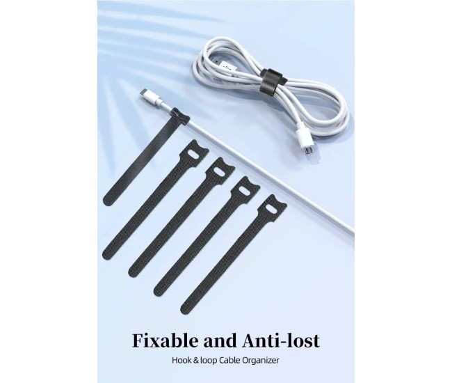 Set organizator de cabluri Banda Velcro Well 150mm x 12mm 25buc negru ORG-CABLE-T0225BK-WL Set organizator de cabluri Banda Velcro Well 150mm x 12mm 25buc negru ORG-CABLE-T0225BK-WL