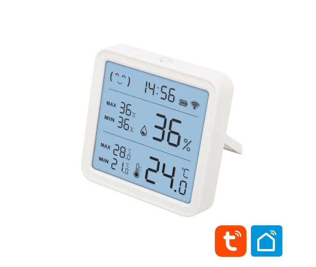 Termometru /higrometru /ceas WiFi inteligent Tuya 3xAAA Home HSTHC