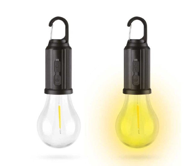 Lampa solara suspendata forma bec LED 5W 100lm +USB-C 400mAh PHENOM 18585 Lampa solara suspendata forma bec LED 5W 100lm +USB-C 400mAh PHENOM 18585