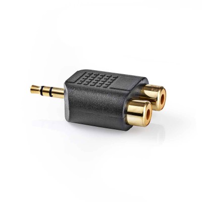 Adaptor Audio Stereo Jack 3.5 mm tata - 2x RCA mama aurit Nedis Adaptor Audio Stereo Jack 3.5 mm tata - 2x RCA mama aurit Nedis