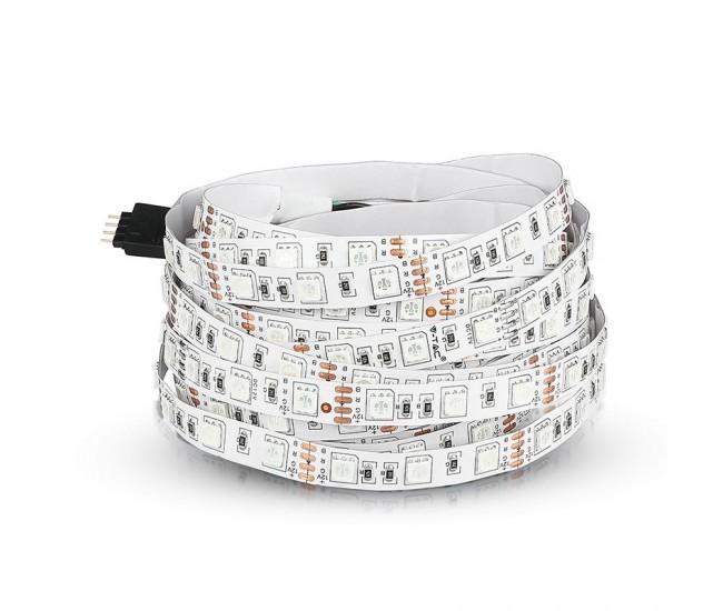 Banda LED 12V SMD5050 60LED/m 10.8W/m 900lm RGB IP20 5m V-TAC SKU-212120 Banda LED 12V SMD5050 60LED/m 10.8W/m 900lm RGB IP20 5m V-TAC SKU-212120
