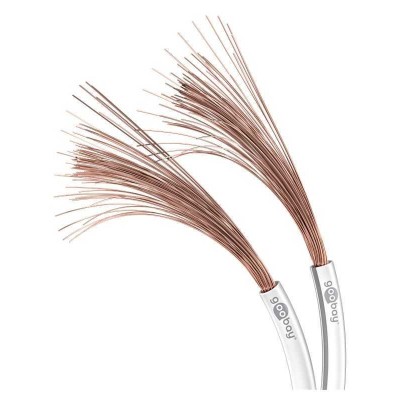 Cablu difuzor alb 2x0.75mm OFC cupru fara oxigen Goobay 15103
