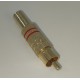 Mufa RCA tata metal inel rosu cablu 7mm Goobay