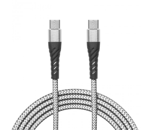 Cablu de date USC Type C - USB Type C alb 1m delight Cablu de date USC Type C - USB Type C alb 1m delight