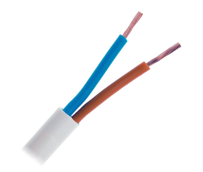 Cablu electric bifilar dublu-izolat 2x0.75mm2 alb MYYUP /pret/1m liniar