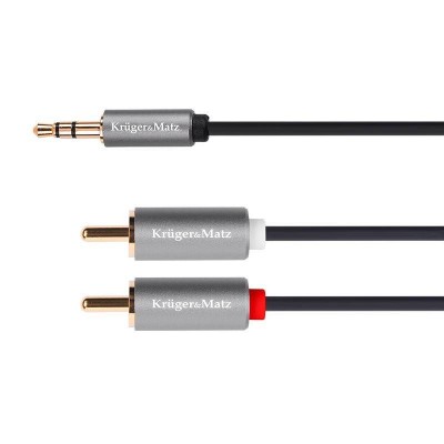 Cablu JACK 3.5 mm - 2x RCA 5m STEREO Basic KRUGER&MATZ Cablu JACK 3.5 mm - 2x RCA 5m STEREO Basic KRUGER&MATZ