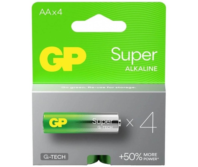 Set 4 baterii alcaline Super GP R6 AA ALKALINA GP15AETA-21-2GSB4 Set 4 baterii alcaline Super GP R6 AA ALKALINA GP15AETA-21-2GSB4