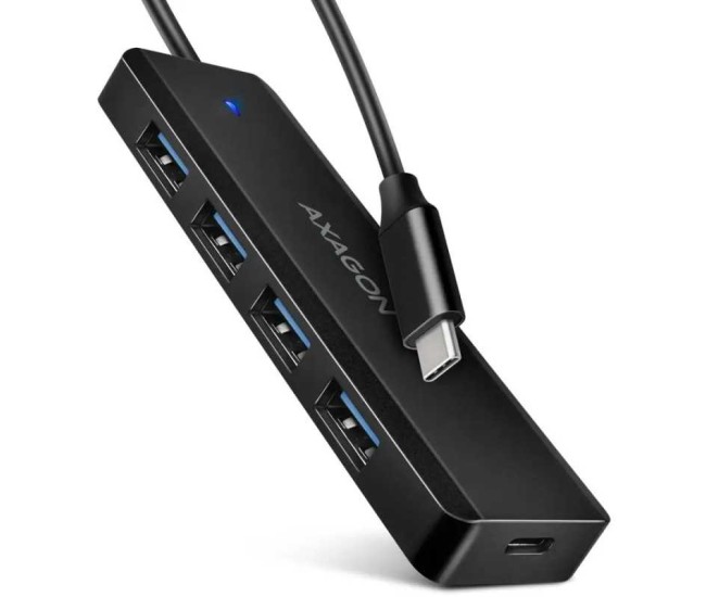 Hub USB AXAGON HUE-C1C 4x USB 3.2 Gen 1 0.2m - USB Type-C negru