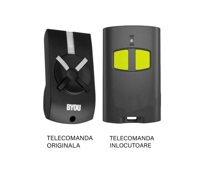 Telecomanda poarta garaj BYou T2A 2 Butoane/ cod saritor/ 433.92Mhz (649)