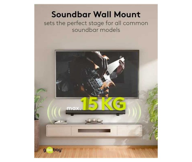 Suport de perete Universal pentru Soundbar 70827 Goobay Suport de perete Universal pentru Soundbar 70827 Goobay