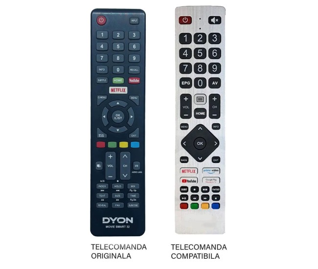 Telecomanda inlocuitoare compatibila TV DYON MOVIE SMART 32 (692)