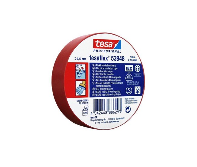Banda adeziva izolatoare 10m rosu Tesa Banda adeziva izolatoare 10m rosu Tesa