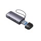 CARD READER extern Baseus Lite WKQX060013 USB 3.0 citeste /scrie SD /microSD 480Mbps maxim 512GB metalic gri CARD READER extern Baseus Lite WKQX060013 USB 3.0 citeste /scrie SD /microSD 480Mbps maxim 512GB metalic gri