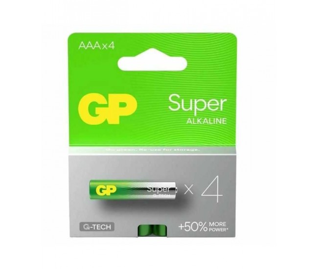 Set baterii alcaline Super GP R3 AAA 4buc GP24AETA21-2GSB4 Set baterii alcaline Super GP R3 AAA 4buc GP24AETA21-2GSB4