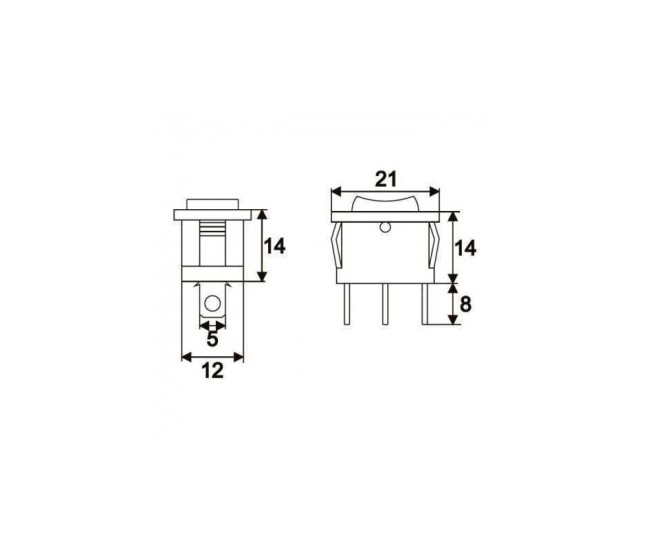 Interupator basculant 1 circuit 3 pini 6A 250V ON-OFF-ON cu retinere Interupator basculant 1 circuit 3 pini 6A 250V ON-OFF-ON cu retinere