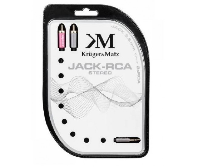 Cablu Jack audio 3.5 mm la 2x RCA 3m STEREO Profesional Kruger&Matz