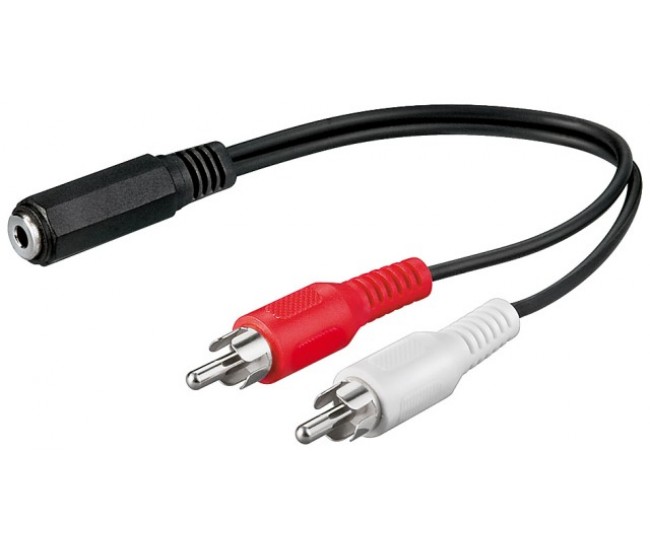 Cablu adaptor audio stereo Jack 3.5 mm mama la 2x RCA tata 20cm Cablu adaptor audio stereo Jack 3.5 mm mama la 2x RCA tata 20cm