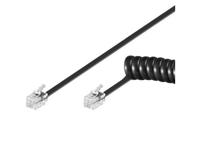 Cablu telefonic receptor spiralat 4m RJ10 4P4C Goobay Cablu telefonic receptor spiralat 4m RJ10 4P4C Goobay