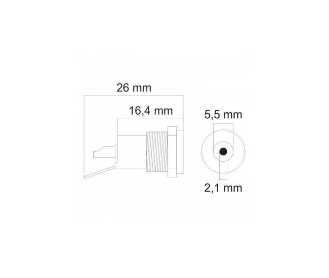 Mufa DC montabil 5.5x2.1mm
