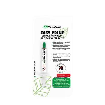 Pasta de lipit Easyprint /Sn96.5 Ag3 Cu0.5/ seringa 1.4gr 6grame TermoPasty AGT-028 Pasta de lipit Easyprint /Sn96.5 Ag3 Cu0.5/ seringa 1.4gr 6grame TermoPasty AGT-028