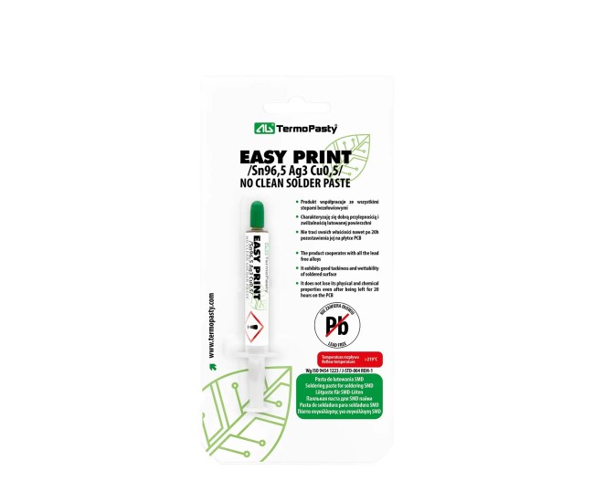 Pasta de lipit Easyprint /Sn96.5 Ag3 Cu0.5/ seringa 1.4gr 6grame TermoPasty AGT-028 Pasta de lipit Easyprint /Sn96.5 Ag3 Cu0.5/ seringa 1.4gr 6grame TermoPasty AGT-028