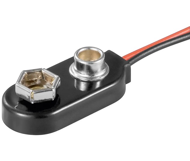 Mufa baterie 9V cu Cablu liber si Rezistent la apa Goobay 12483