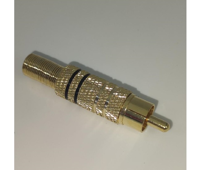 Mufa RCA tata metal inel negru cablu 7mm Goobay