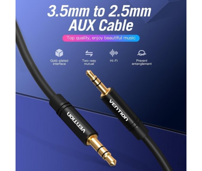 Cablu audio stereo Jack 2.5mm - 3.5mm 3pin tata-tata 3m negru VENTION BALBH Cablu audio stereo Jack 2.5mm - 3.5mm 3pin tata-tata 3m negru VENTION BALBH