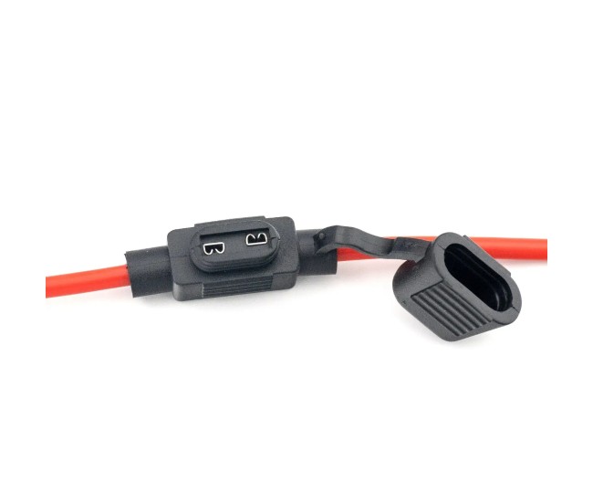 Suport siguranta auto MINI 11x8.6mm etans cu cablu 22cm /1mm2 cupru max 15A 1buc Carguard USC008 Suport siguranta auto MINI 11x8.6mm etans cu cablu 22cm /1mm2 cupru max 15A 1buc Carguard USC008