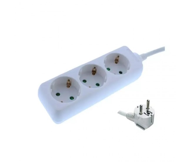 Prelungitor Well 3 prize 3m 3xG1.5mm alb 3500W 16A EXTS-3S3M-WL