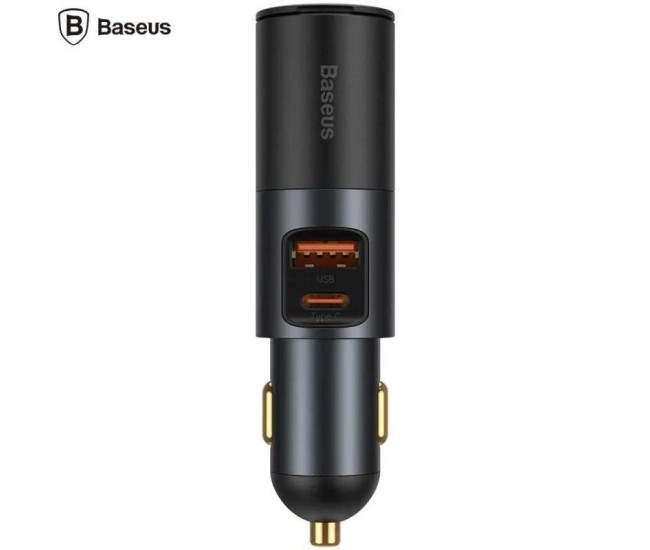 Incarcator auto Baseus Share Together CCBT-C0G 1x USB-A Output 5V/3A + 1x USB Type-C max 5V/3A + 1x bricheta auto 60W total 120W