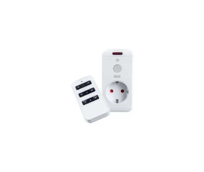 Priza cu telecomanda Well 3680W 16A buton ON/OFF 433Mhz ELAD-SH11/RC-WL Priza cu telecomanda Well 3680W 16A buton ON/OFF 433Mhz ELAD-SH11/RC-WL