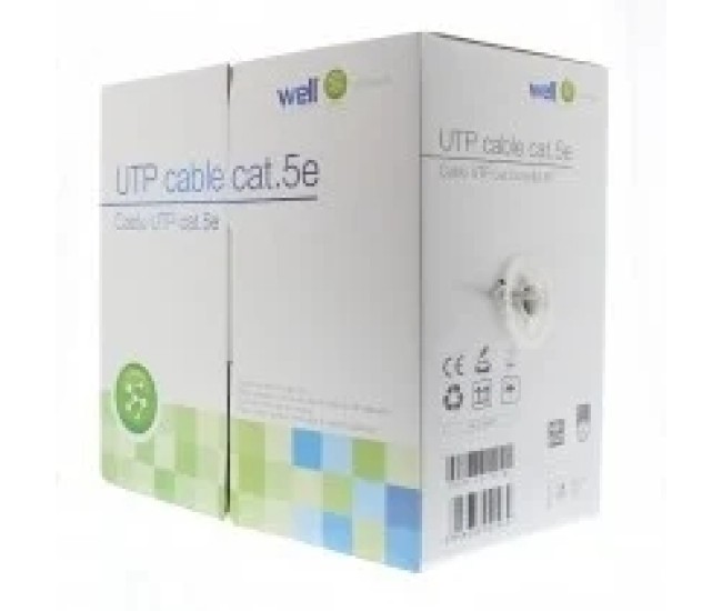 Cablu UTP CAT5e 8 fire 20m cupru 0.49 mm Well UTP5E-CU-305-WL-20
