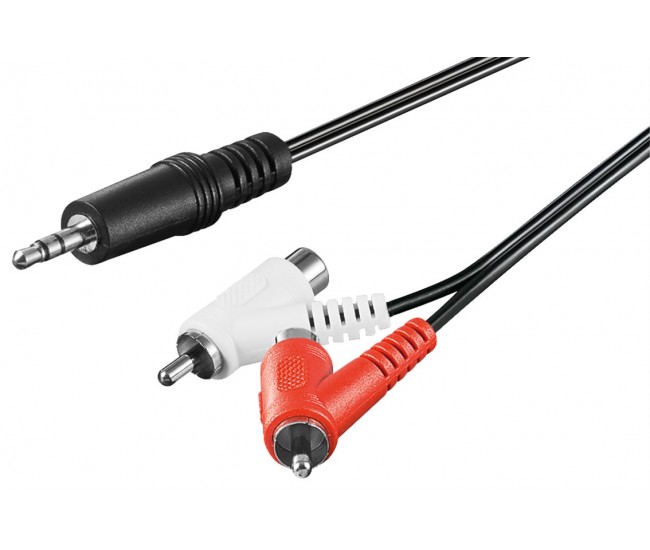 Cablu audio Jack 3.5 mm tata STEREO la 2x RCA tata-mama 1.5m Goobay Cablu audio Jack 3.5 mm tata STEREO la 2x RCA tata-mama 1.5m Goobay
