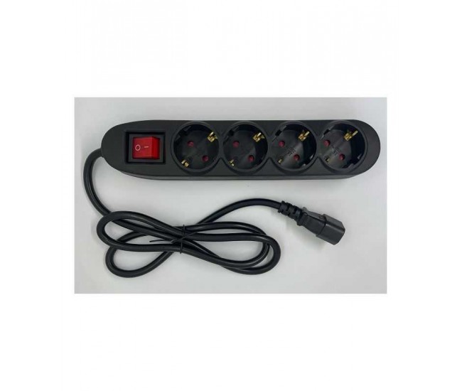 Cablu de alimentare IEC320-14 tata - 4x SCHUKO mama 1m 3x1.5mm2 16A conductor cupru Cablu de alimentare IEC320-14 tata - 4x SCHUKO mama 1m 3x1.5mm2 16A conductor cupru