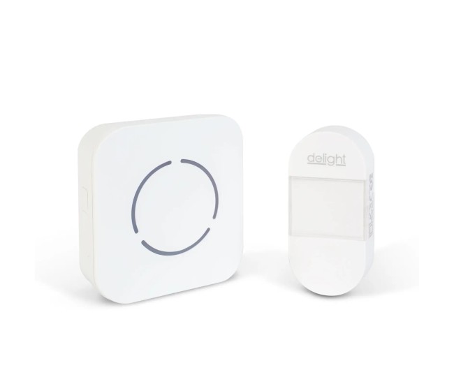 Sonerie wireless Kinetic fara baterii 1 buton +1 receptor alb delight 55331WH Sonerie wireless Kinetic fara baterii 1 buton +1 receptor alb delight 55331WH