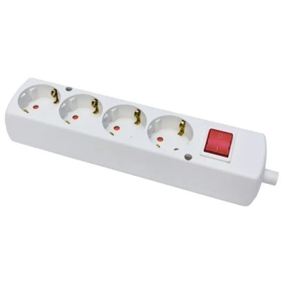 Multipriza 4 prize cu intrerupator alb 16A 3500W Plastrol GN-470SWS/WE