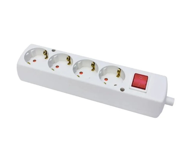 Multipriza 4 prize cu intrerupator alb 16A 3500W Plastrol GN-470SWS/WE