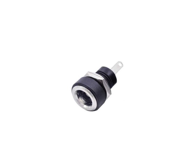 Mufa alimentare pe panou 5.5x2.5 mm DC negru cu filet lung si piulita GBC 29.0650.10 Mufa alimentare pe panou 5.5x2.5 mm DC negru cu filet lung si piulita GBC 29.0650.10